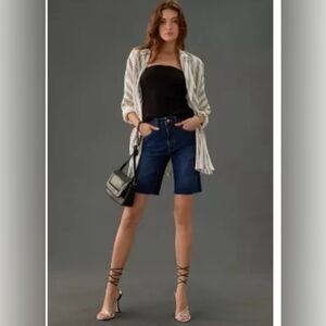 ANTHROPOLOGIE Pilcro High-Rise Slim Denim Bermuda Shorts